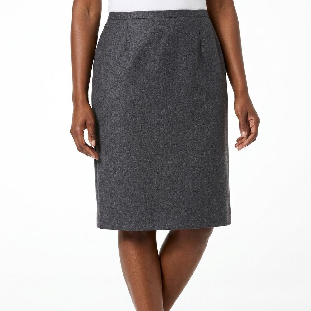 Liz Claiborne Collection Wool Blend 100% Pencil Knee Length Skirt Size 14